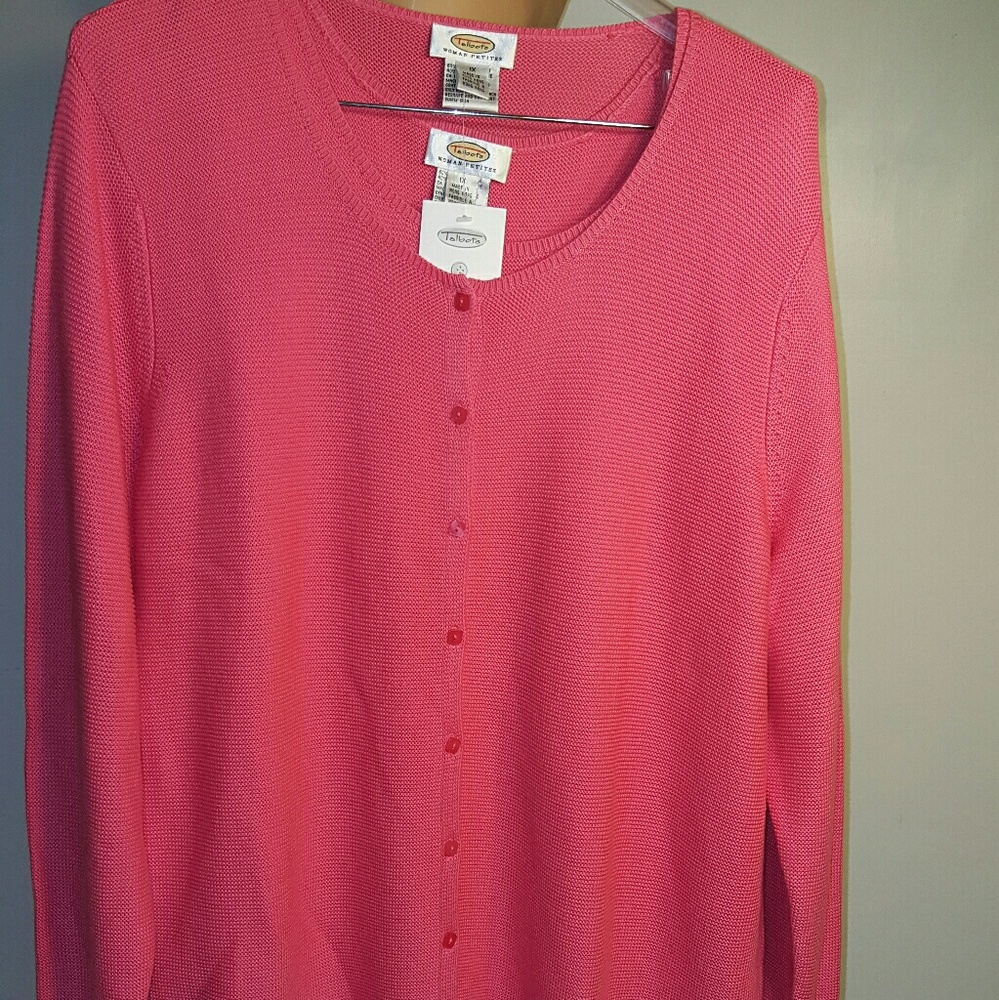 NWT Talbots 2 pieces sweater cardigan pink size 1X